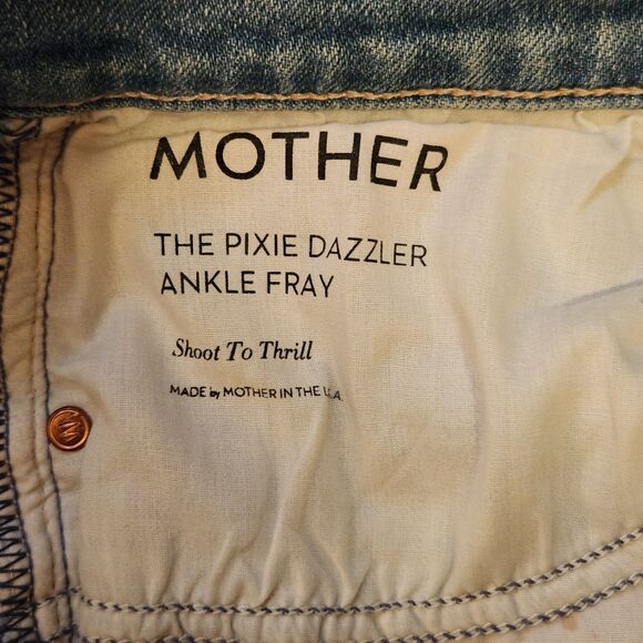 Mother Pixie Dazzler High Rise Straight Leg Ankle Jeans, "Shoot to Thrill" Sz 31 - Picture 7 of 14